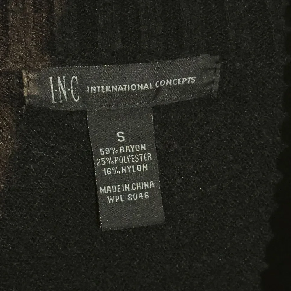 INC international concepts Black Knit Women’s Turtleneck Sweater Size Small